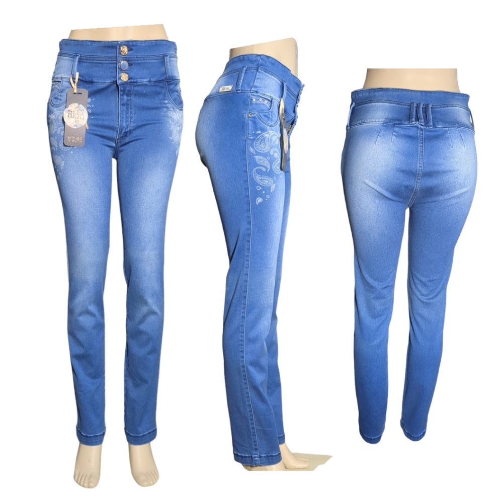 *NEW* Colombian Authentic High Rise Skinny Wash Butt Lifter Blue Jeans Size 16